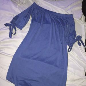 Blue off the shoulder dress